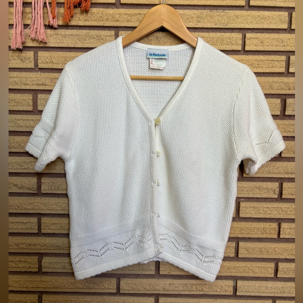 90's Off-White Cardigan Sweater - Cream Cardigan - Small - 4 - 6 - Canada Made